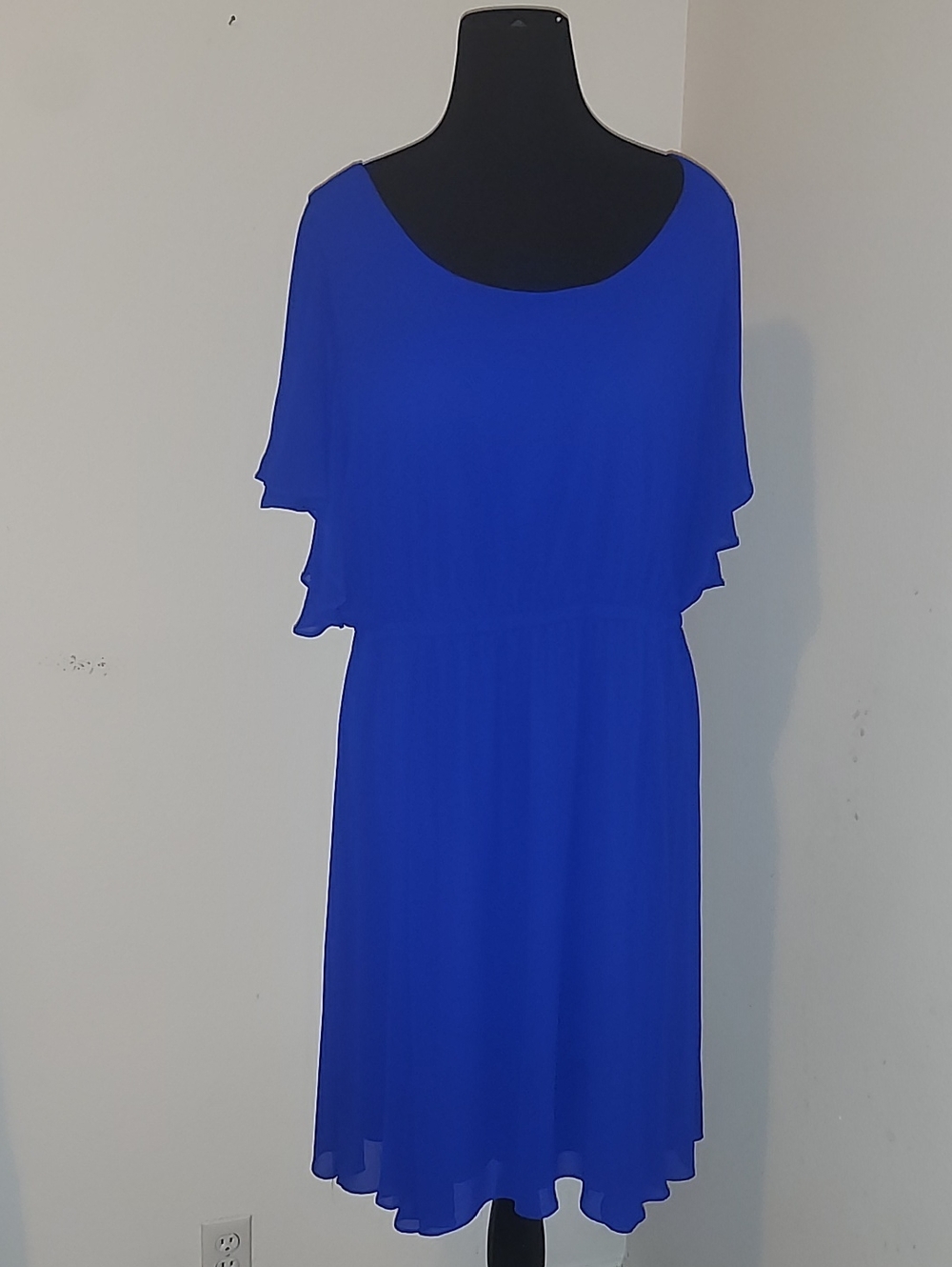 torrid Cobalt Blue Flutter Sleeve Midi Dress